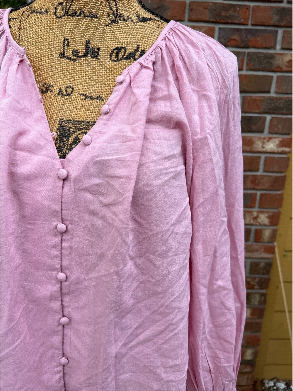 a new day Pink Button-Up Blouse Size Large